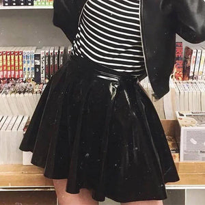 VILZSTUDIOS Shiny PVC Patent Leather Bodycon Skirt