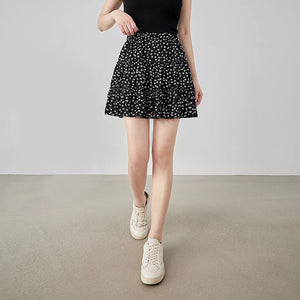 VILZSTUDIOS Floral Bubble Wrinkled Summer Mini Skirt