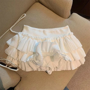 VILZSTUDIOS Ruched Ruffle Detail Mini Skirt