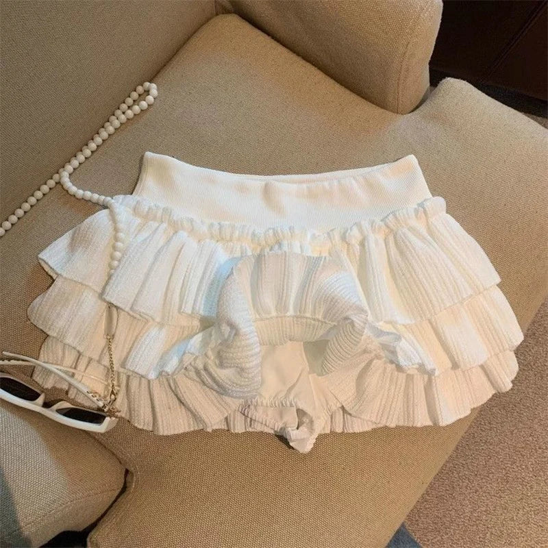 VILZSTUDIOS Ruched Ruffle Detail Mini Skirt