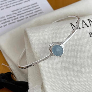 VILZSTUDIOS Blue Stone Geometric Bangle Bracelet