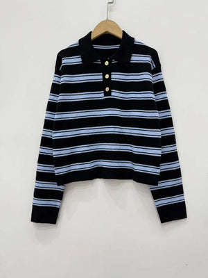 VILZSTUDIOS Contrast Color Stripes Knitted Sweater