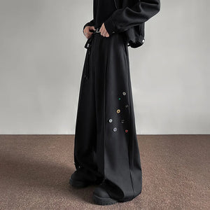 VILZSTUDIOS Black Wide Leg Button Pants