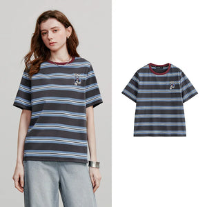 VILZSTUDIOS Striped Summer Cotton Women T-Shirt