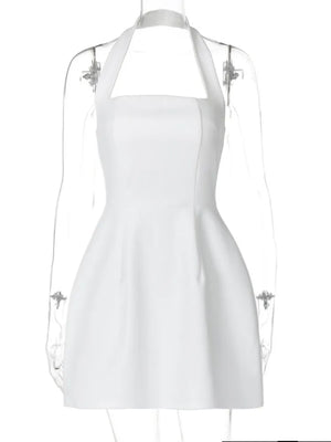 VILZSTUDIOS Sleeveless Backless Halter Mini Dress