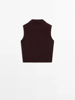 VILZSTUDIOS Classic Burgundy Knitted Vest