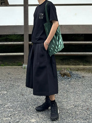 VILZSTUDIOS Black Baggy Pleated Front High Pants