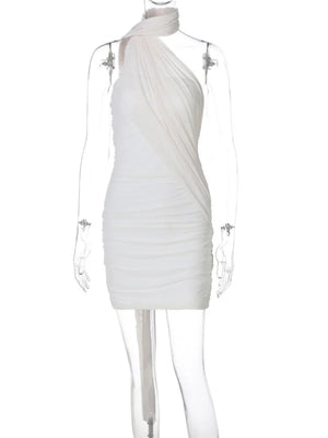 VILZSTUDIOS Sultry Mesh Strapless Backless Ruched Dress