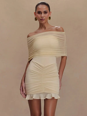 VILZSTUDIOS Sultry Ruffled Mesh Maxi& Mini Dress