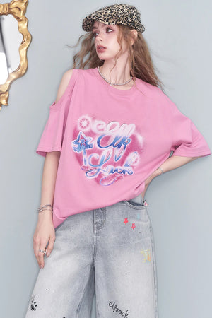 VILZSTUDIOS Sweet Cool Love Print Oversize T-Shirt