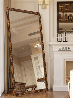 VILZSTUDIOS Carved full-length dressing mirror home decor items whole body mirror large full size accesorios para cuarto interior furniture