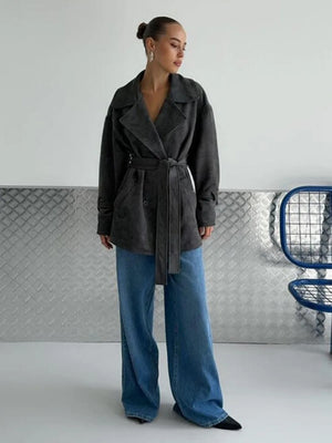 VILZSTUDIOS Retro Suede Lace-Up Jacket