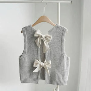 VILZSTUDIOS Cozy Bows Sleeveless Sweater