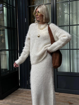 VILZSTUDIOS Cozy Wool Knitted Top & Skirt Set