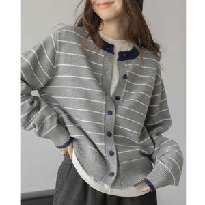 VILZSTUDIOS Everyday Striped Knitted Cardigan