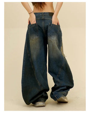 VILZSTUDIOS Trendy Loose Retro Wide Leg Jeans