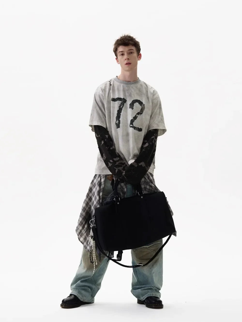 VILZSTUDIOS Camouflage Long Sleeve Spliced T-Shirt