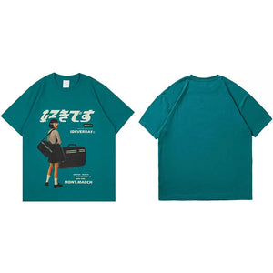 VILZSTUDIOS Japanese Graphic Casual Loose T-Shirt