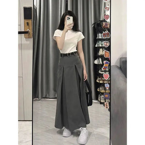 VILZSTUDIOS High Waist A-line Maxi Skirt
