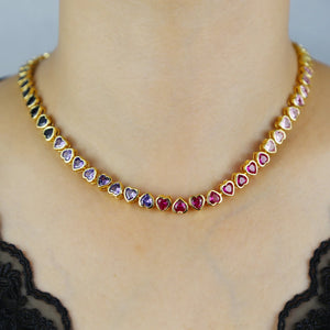 VILZSTUDIOS Heart Tennis Chain Necklace