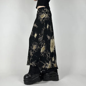 VILZSTUDIOS Dark Gothic Aesthetic Mesh Layered Skirt
