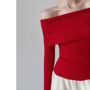 VILZSTUDIOS Elegant Off Shoulder Sweater