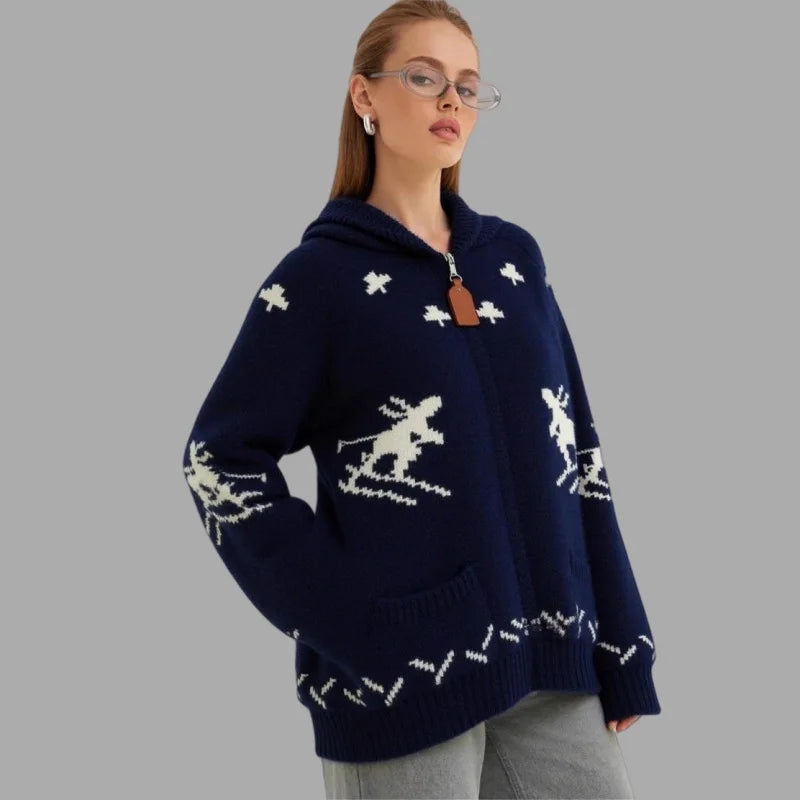 VILZSTUDIOS Cozy Knit Zipper Cardigan