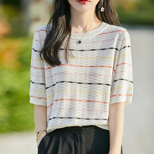 VILZSTUDIOS Striped Casual T-Shirt