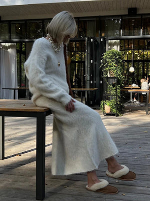 VILZSTUDIOS Cozy Wool Knitted Top & Skirt Set