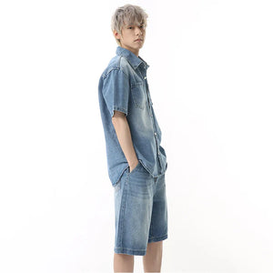 VILZSTUDIOS Denim Loose Two Pieces Set