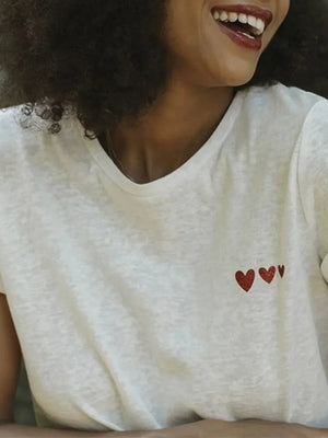 VILZSTUDIOS 3 Hearts Back Buttoned T-Shirt
