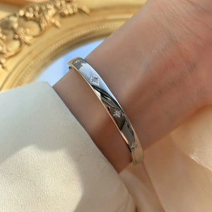 VILZSTUDIOS Golden Star Sterling Silver Bangle Bracelet