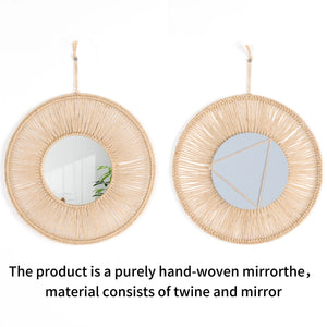 VILZSTUDIOS Handmade hemp rope mirror decoration mirror living room background decoration hallway shopping mall famous hotel wall decor
