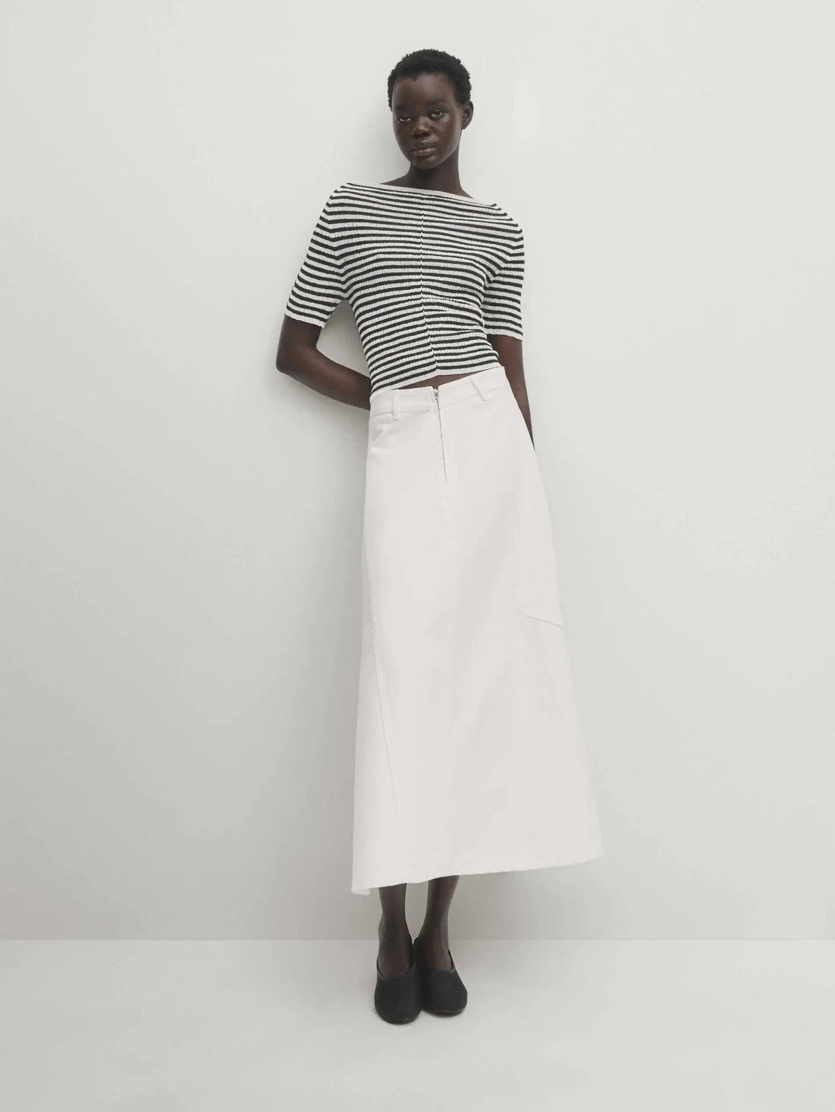 VILZSTUDIOS Cotton Slash Neck T-shirt