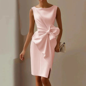 VILZSTUDIOS Elegant Hollow Bowknot Sleeveless Mini Dress