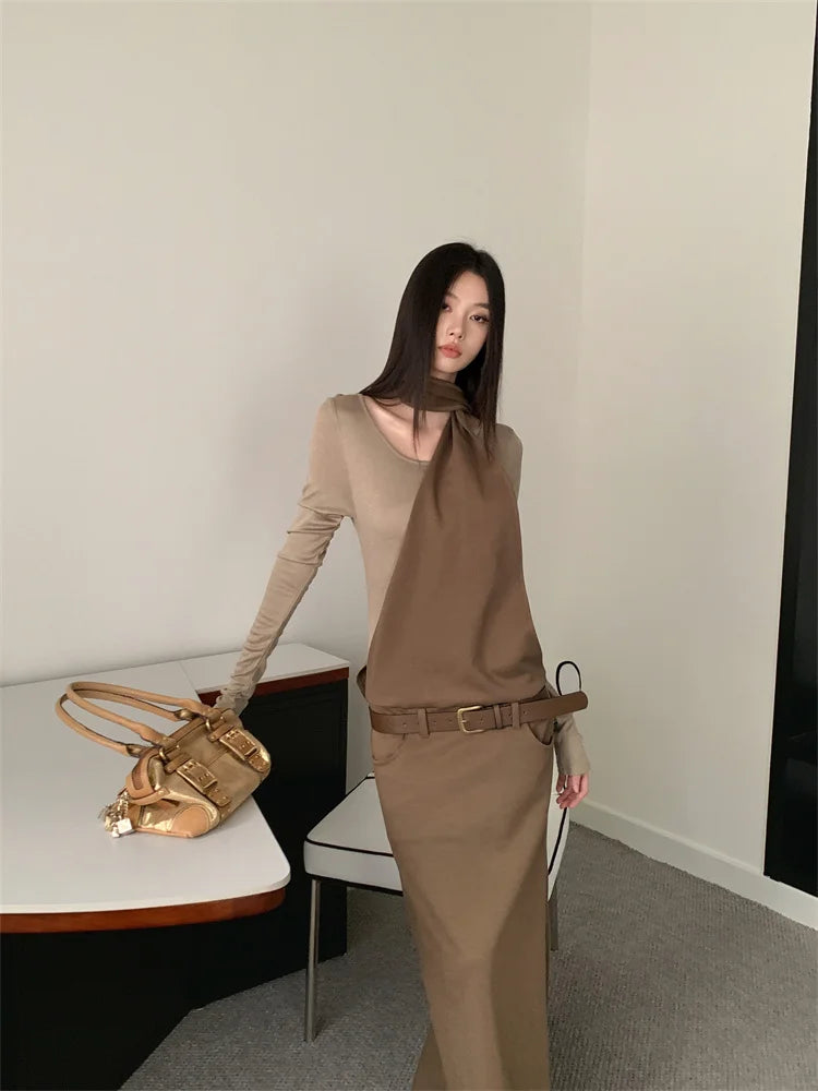 VILZSTUDIOS Designer Long Sleeve Maxi Dress