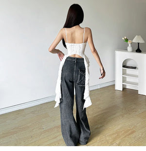 VILZSTUDIOS Ruched Satin Corset Crop Top