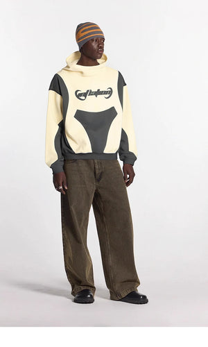 VILZSTUDIOS Vintage Distressed Patchwork Hoodie