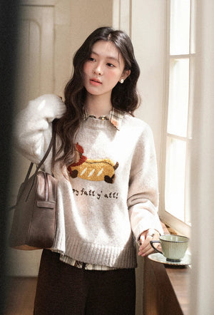 VILZSTUDIOS Casual Round Neck Knit Sweater