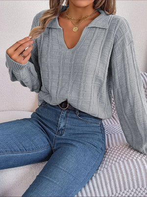 VILZSTUDIOS Cozy Knitted Plaid Sweater