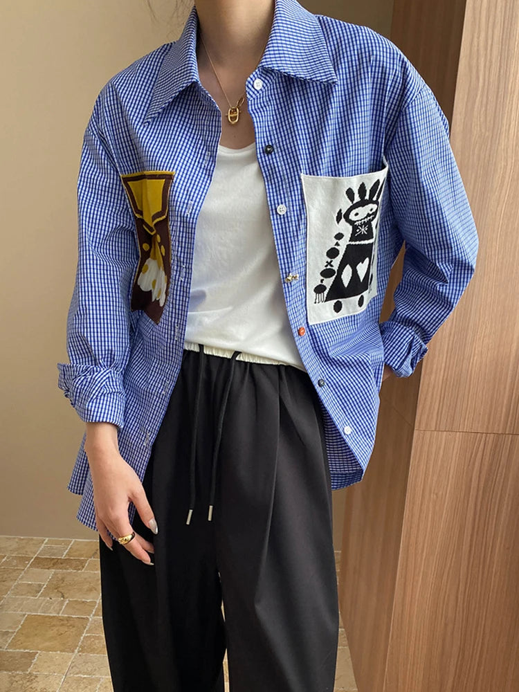 VILZSTUDIOS Plaid Knit Patch Pocket Shirt