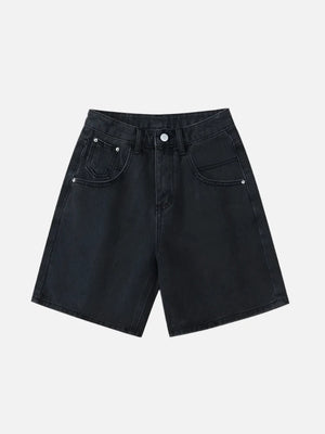 VILZSTUDIOS High Waist Loose Shorts Jeans