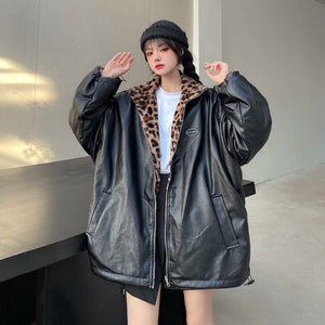VILZSTUDIOS Leopard Print Oversized Jacket