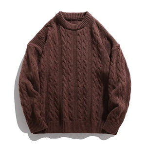 VILZSTUDIOS Classic Grey O-Neck Knitted Sweater
