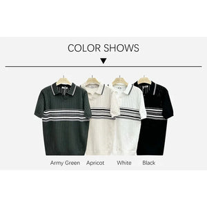 VILZSTUDIOS Lapel Knit Polo T-Shirt