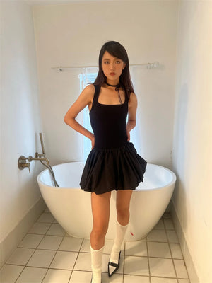 VILZSTUDIOS Y2K Black Summer Short Dress