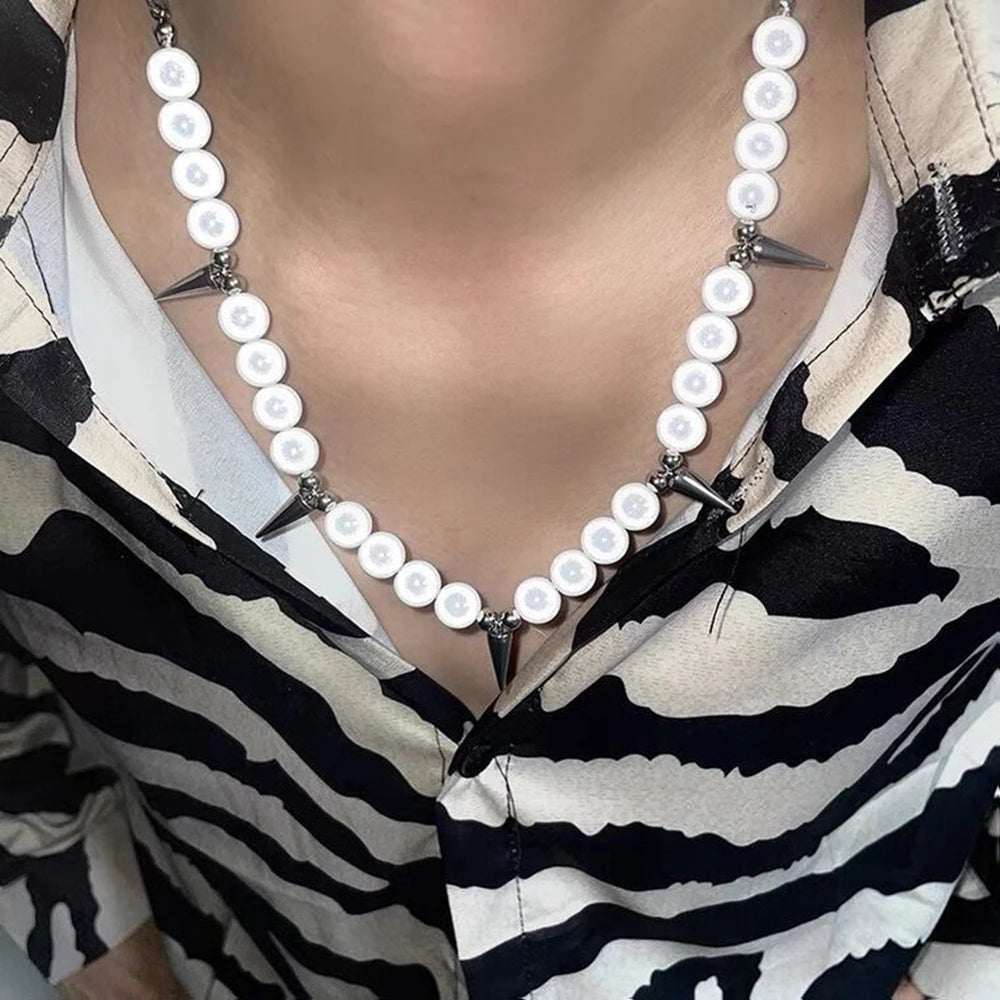 VILZSTUDIOS Reflective Punk Rivet Choker Necklace