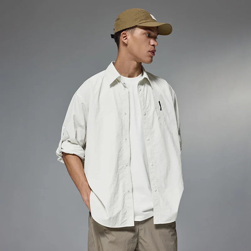 VILZSTUDIOS Durable Solid Minimalist Outdoor Long Shirt