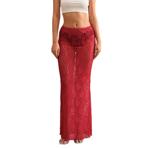 VILZSTUDIOS Sheer Lace Maxi Skirts for Party