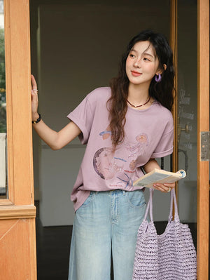 VILZSTUDIOS Stylish Loose Fit Cotton T-Shirt